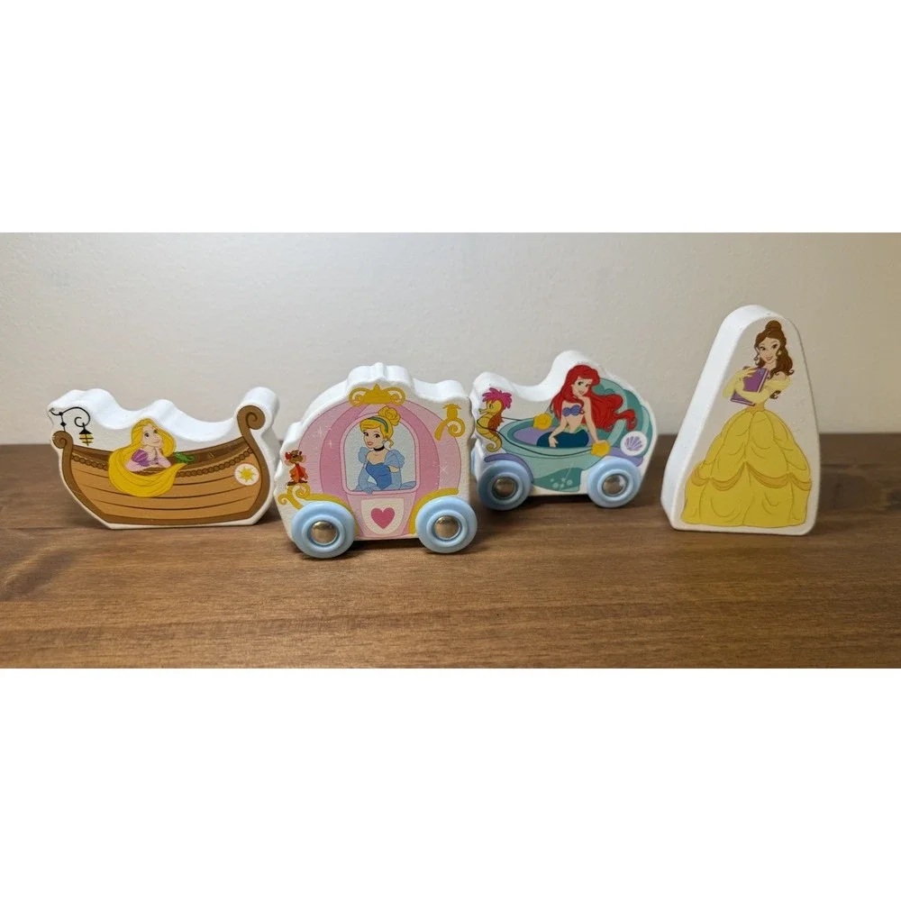 Melissa & Doug Disney Princess Wooden Figures Cinderella Ariel Belle Set